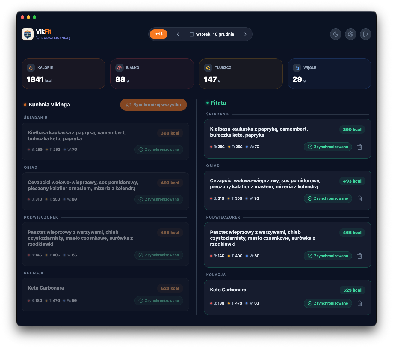 VikFit Dashboard