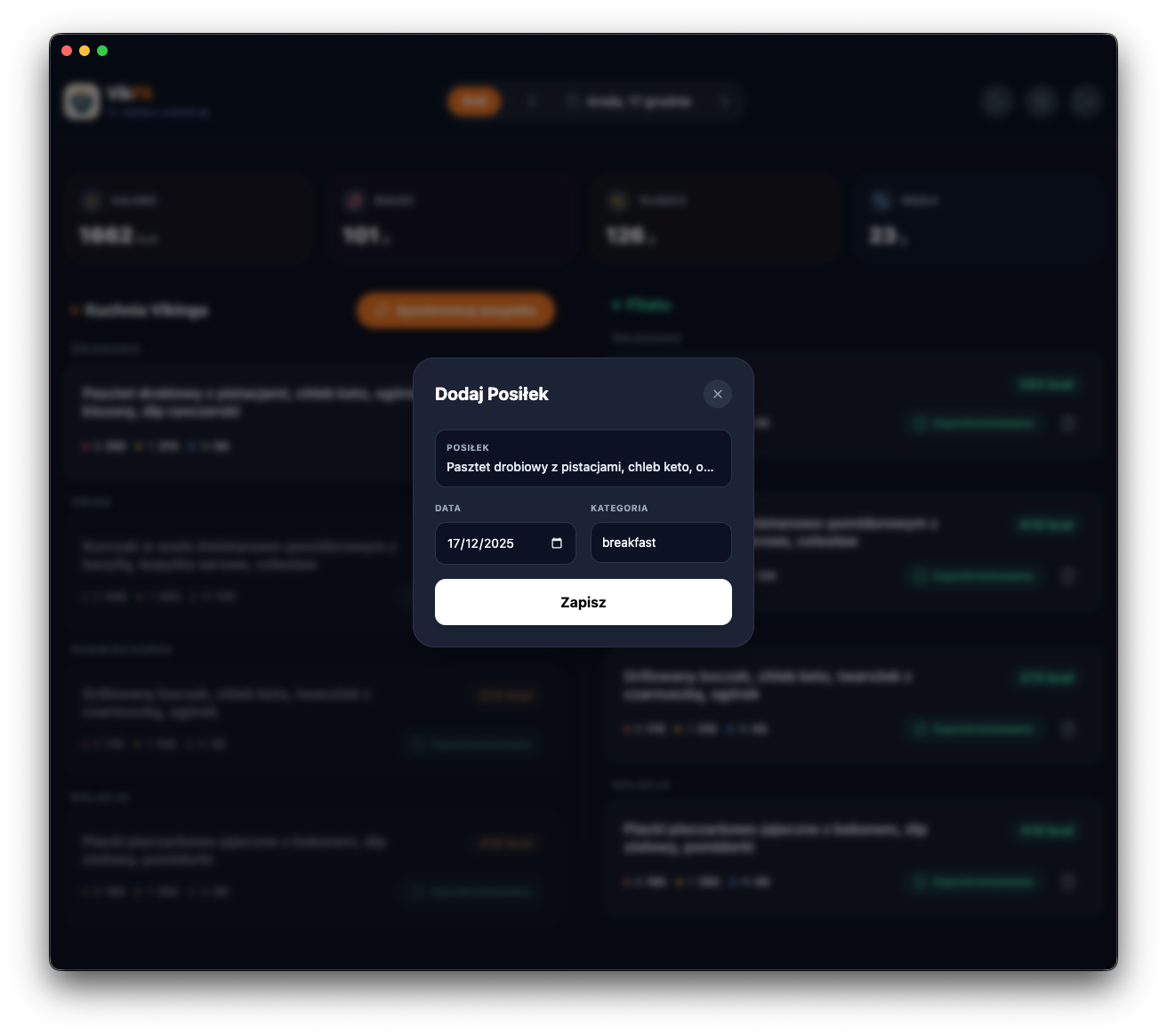 Przenoszenie posiłku na inny dzień (Planowanie)